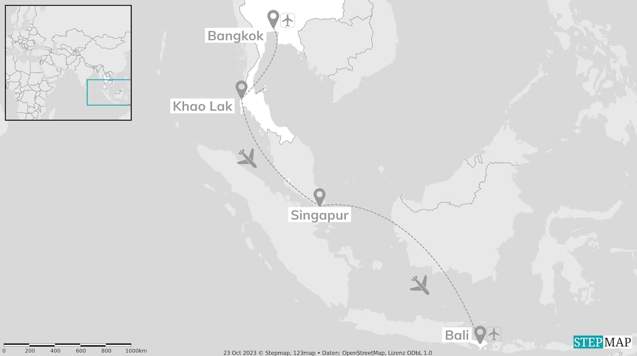 Abenteuer Südostasien: Thailand, Singapur & Bali