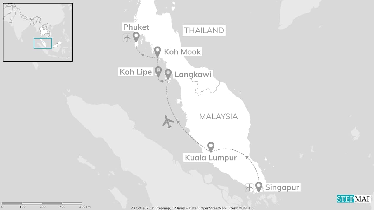 Malaysia, Thailand & Singapur: Insel- meets Cityhopping
